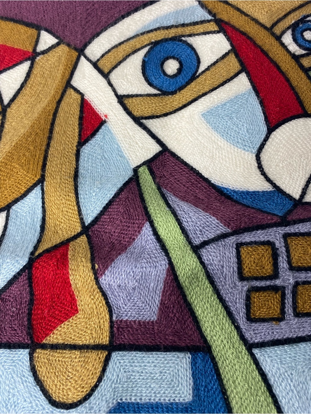 Portrait Picasso Inspired Decorative Cushion Pillow Cover Embroidered - Picture 6 of 6
